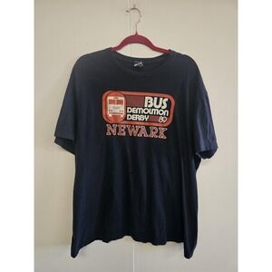 Old Navy Shirt Mens 2XL Blue Bus Demolition Derby Newark Graphic Tee T-Shirt